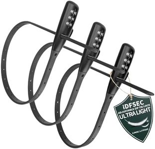 iDFSEC Zip Tie Lock, Adjustable Cable Tie with Stainless Steel Core - Multi-Purpose Cable Lock for Securing Helmets, Bicycles, Skis, Scooters, Café, Gate Door (3/Pack, Black)