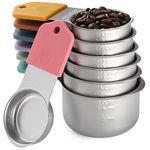Magnetic Measuring Cups Set Stainless Steel Stackable Measuring Cup Sets of 7 for Cooking Baking Dry and Liquid Ingredients