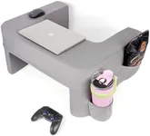 septsun Reading Pillow for Gaming,Soft Lap Desk Pillow for Laptop,Ultimate Lap Pillow with Cup Holder Pocket,Comfort Laptop Lap Desk for Bed Couch Car (Gray, Large)