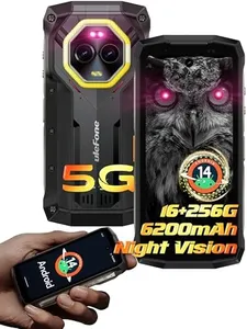 Ulefone Armor Mini 20 Pro Phone 5G Rugged Phone Unlocked, 64MP Night Vision 16GB+256GB Rugged Smartphone 6200mAh 33W, 50MP+32MP Camera, 4.7" HD+, Android 14, IP68/IP69K, Dual SIM, NFC, GPS IR Blaster