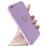 RRFNNF Cute Love Heart Phone Case Compatible with iPhone 6 Plus/iPhone 6s Plus for Girls Women, Aesthetic Soft TPU Silicone Slim Shockproof Protective Cover - (Purple)