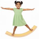 Shumee Waldorf Wooden Curvy Rocker Balance Board (3 Years+) | Multicolor | 2000 gms | Eco friendly & Organic | Non Toxic | Active Play | 100% Child Safe
