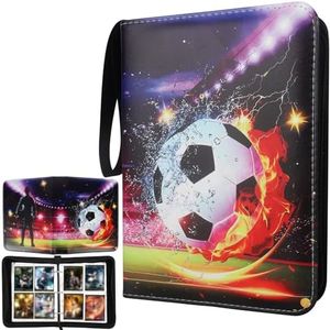 Lotvic Football Card Holder, 400 Pockets Football Card Binder, Football Card Folder with Zipper and Handle Strap, Football Card Book, Football Trading Card Binder Album with Removable Sleeves