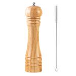 BINHAI Wooden Pepper Mill – Adjustable Grinder, Classic Design, Durable and Elegant Kitchen Tool for Fresh Spices, Salt, Perfect for Cooking and Dining, 8 Inch