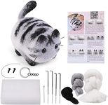 Needle Felting Starter Kit, Animals Needle Felting Set, DIY Wool Felt Materials Set with Felting Tool and Instruction for Needle Felting Craft Project and DIY Handmade