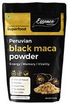 Essence Nutrition Original Black Maca Root Powder (150gm) - Pure & Effective Maca for Workout, Stamina & Strength | Imported from Peru - Use as a Maca Coffee For Men