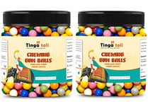 TINGA TOLI Chewing Gum Balls Pack of 2 of 400 Grams Total 800 Grams Sugar Coated Bubble Gums Bubblegum Flavour Candy [Jar Pack]