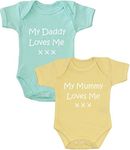 BabyPrem Prem Baby 2 Bodysuits My Daddy Mummy Loves Me Newborn 0 Months