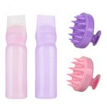 2Pcs Hair Oil Applicator, 2Pcs Scalp Massager with Soft Silicone Bristles, Scalp Scrubber/Exfoliator for Dandruff Removal, Stress Release, Scalp Treatment Essential and Hair Coloring Dye