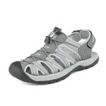 DREAM PAIRS Men's 160912-M-NEW Adventurous Summer Outdoor Sandals, Grey/Black, 14