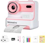Instant Print Camera for Kids Toddler Camera Print for Girls Boys Age 3-12 2.4 Inch Screen 1080P Selfie Toddler Cameras for Children Birthday Gifts with 3 Rolls Print Paper & 32G Card(Pink)