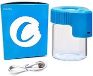 Oweto Led Transparent Glass Seal Storage Jar, Light-Up Magnifying Glass Ornamental Glass Bottle (Blue)