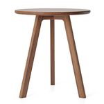 Round Side Table 100% Solid Wood Occasional Table Minimal Scandinavian End Table for Living Room Sofa Table (Walnut)