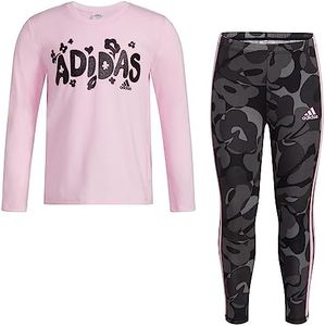 adidas Girls 2-Piece Long Sleeve Swing Tee & Printed Legging Set, Orchid Fusion, 6X