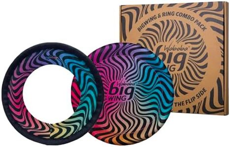 Waboba BigWing & BigRing Frisbee Combo Pack, Fabric Frisbee 2 Pack for Kids & Adults, Soft Catch Lightweight Flying Disc for Yard Games