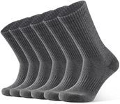 CLOSEMATE Mens Athletic Cushioned Crew Socks 6 Pairs Cotton Breathable for Work Training Sports(6Grey, Size M)