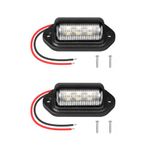 EEEKit 2 PCS 12V License Plate Light, 6 SMD LED Bulbs, 6000K Tag Light, Waterproof, for Truck SUV Trailer Van RV Boat