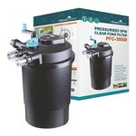 AllPondSolutions Pressurised Koi Fish Pond Filter with UV Steriliser - 2-in-1 Biological, Mechanical UV Pond Filter System - Easy to Clean & Maintain - For Outdoor Ponds Up to 30000 Litres - PFC-30000