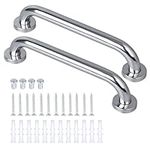 Belle Vous Stainless Steel Shower Grab Bars (2 Pack) - Safe-Grip Bathroom Hand Rail Set - 33cm/13 Inches - Safety Handles for Shower, Bathtub or Steps