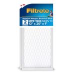 Filtrete 12x20x1 AC Furnace Air Filter, MERV 13, MPR 1900, Premium Allergen, Bacteria & Virus Filter, 3-Month Pleated 1-Inch Electrostatic Air Cleaning Filter, 2-Pack (Actual Size 11.81x19.81x0.78 in)