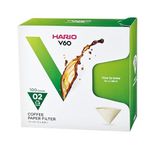 HARIO VCF-02-100MK 1-Piece Box of Paper Filter for 02 Dripper Misarashi, Natural, Without Tabs