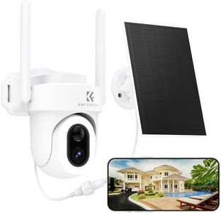 K&F Concept 5MP Security Cameras Wireless Outdoor, 3K 360° PTZ Solar Camera for Home Security, 2.4Ghz WiFi Security Cameras with Spotlight & Siren, Motion Detection, Work with Alexa