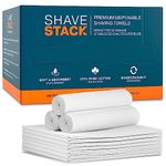 Shave Stack 100% Cotton Shaving Towels for Men - 30 Ct, 12 x 10” - Super Soft Face Towel for Drying Face, Disposable Dry Wipes & Wash Cloths in One, Ideal Shaving Kit Accessory & Barber Supplies