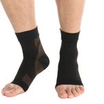 FITTOO Copper Compression Socks Foot Care Sleeve for Men & Women - Ankle and Arch Support, Graduated Sport Stockings Fit for Running, Travel, Athletic, Pregnancy, Nurses, Circulation and Recovery