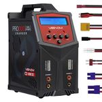 Venom Power Pro Duo LiPo Battery Charger - LCD Screen, Charging Leads - Balance Charger & Discharger for LiPo, LiHV, Li-Ion, Life, NiMH, NiCD, Pb Batteries - Power Supply for 1S- 6S, Drone & RC Cars