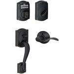 Schlage FE365V CAM 716ACC Camelot Electronic Handleset with Accent Lever, Aged Bronze