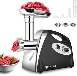 Electric Meat Grinder and Duty Household Sausage Maker Meats Mincer Food Grinding Mincing Machine with Kibbe Attachement – Powerful 2800W Copper Motor(Black)