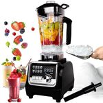 Blender Smoothie Maker 2000W, Commercial Jug Blender Mixer For Ice/Nut, Fruit with 90S timer, Digital display,9 Speed Control & 8 Preset Settings,Stainless curved serrated Blade, Max 40000RPM