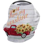 Nursing Cover for Breastfeeding Scarf Super Soft Cotton Multi Use for Baby Car Seat Covers Canopy Shopping Cart Cover Blanket Stroller Cover-You are My Sunshine Sunflowers Truck