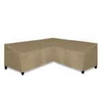 Easy-Going Patio V-Shaped Sectional Sofa Cover, Heavy Duty Outdoor Sectional Cover, Waterproof Furniture Cover with Air Vent 85" L (on Each Side) x 33.5" D x 31" H, Camel