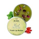 Nat Habit Mint Rosehip Lip Balm Fresh Infused Lip Butter With Desi Ghee & Raw Honey For Lip Pigmentation, Lightening, Lip Repair, Dark And Chapped Lips - 10gm (Pack of 1)