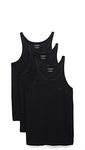 Emporio Armani Men's 3-Pack Cotton Tank Top, Black, MEDIUM