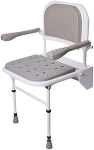 Nrs Healthcare Chaise de Douche Pliante avec Pieds, Assise, Accoudoirs et Dossier Rembourrés