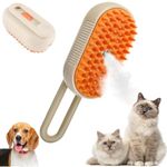 OOSARY Steam Brush for Dog Cat Steam Brush 3 in 1 Water Brush for Dogs Silicone Massage Dog Comb Electric Multifunctional Water Brush Spa for Dogs USB Rechargeable Steamy Brush for Pet (brush)