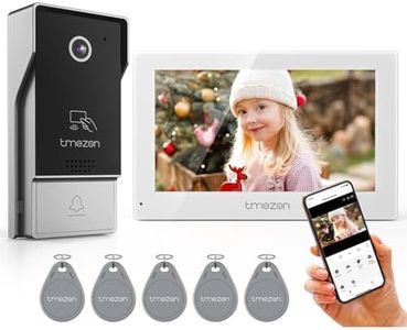 TMEZON 7 Inch Tuya App 1080P WiFi Smart Video DoorPhone Intercom System with Wired Doorbell APP/Password/Card Swipe Touchscreen,Remote Unlock Via TuyaSmart,Mornitoring,Recording