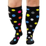 PUTUO Plus Size Compression Sock: Men Women Graduated Compression Stockings for Support Flight Travel Running Pregnancy Sports Edema Nurses Seniors 20-30 mmHg 2XL 1 Pair