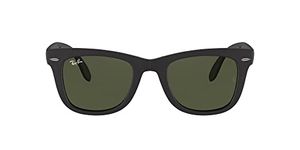 Ray-Ban Men's Folding Wayfarer Sunglasses, Black with G15 Lenses, 50 mm