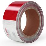 LLPT Reflective Tape 51mm x 10m DOT C2 High Visibility Safety Tape Flexible Waterproof Intense Reflector for Trailer Truck Car RV Boat Camper Color Red White (RT203RW)