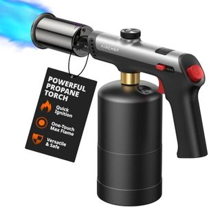 AirChef Propane Torch Gun, One-Touch Max Fire, Safety Lock, Titanium Gray