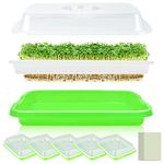 5 Pack Seed Sprouter Tray with Cover, Double Layer Sprouting Tray Nursery Growing Kits without Soil, Sprouting Kit Sprouts Healthy Grower and Storage Trays (5-Pcs)