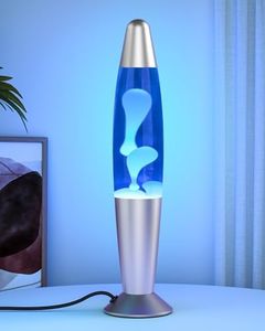 Eadaiylon Blue LED Motion Lamp for Adults and Kids, Liquid Motion Lamps with White Wax Flows, Night Light Home Room Decor, Gifts for Women and Girls