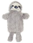 Hot Water Bottle with Sloth or Monkey Fleece Cover 1 Litre Capacity Natural Rubber Hot Water Bottle Plush Cute Animal Cover Cosy Gifts (Grey Sloth)