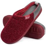 LongBay Ladies' Chenille Knit Slippers Comfort Memory foam Slip on House Shoes(7-8UK,Red)