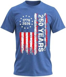 Vintage 250 Years 1776-2026 American Anniversary 4th of July 250th Independence Day T-Shirt Blue Blue Heather XXX-Large