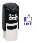 Round Teacher Stamp - Facebook Like - Blue Ink