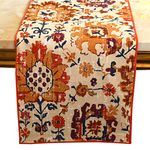 Bilberry Furnishing by Preeti Grover Dining Table Runner, Printed Anti Skid Runner for Dining / Center Table Suitable for 4 Seater & 6 Seater 13'' x 72'' -Beige